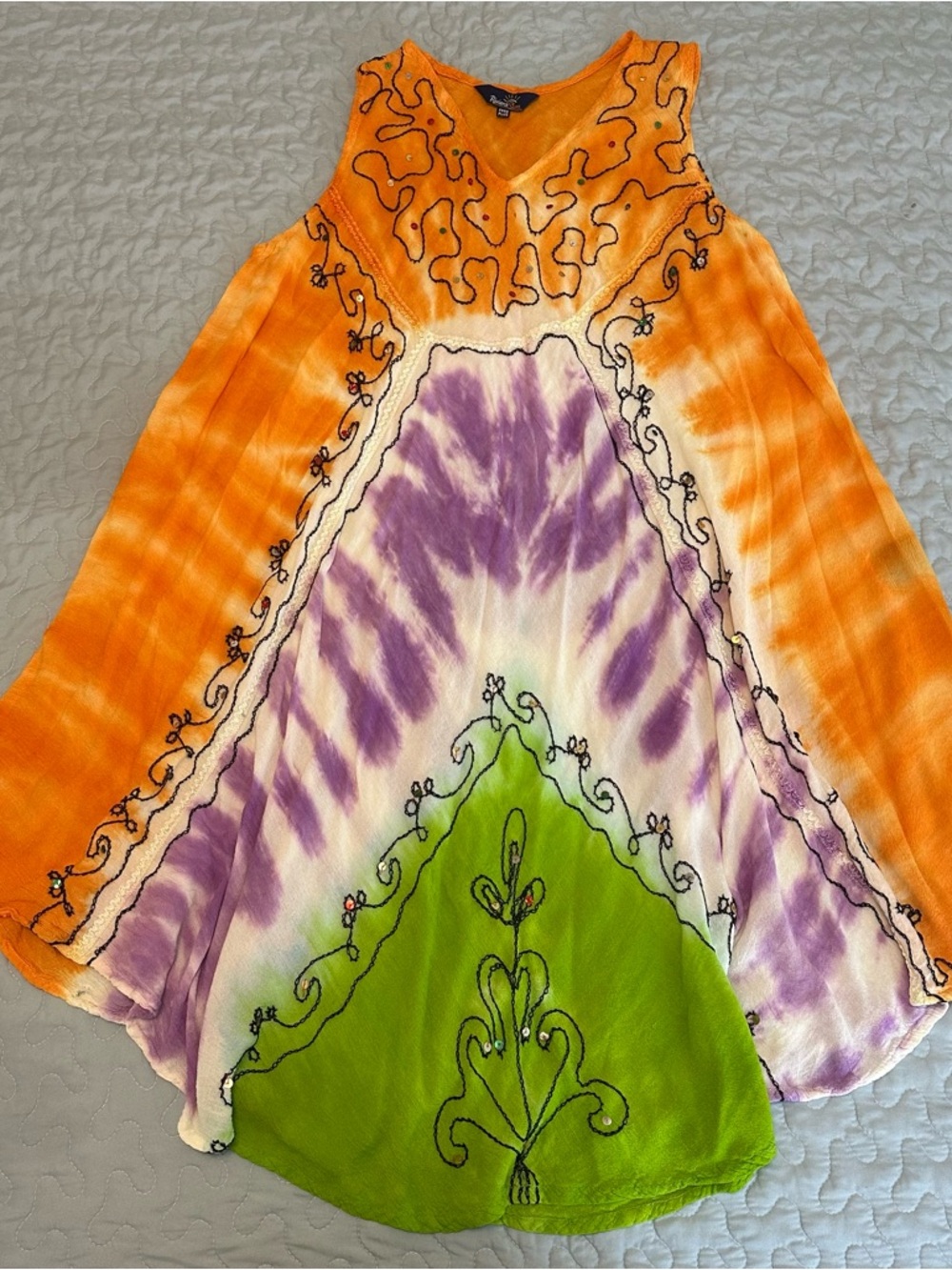 Riviera Sun Tie-Dye Boho Lounge Beach Coverup Women’s Dress